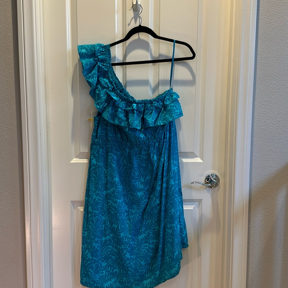 Lane Bryant Blue One-Shoulder Dress